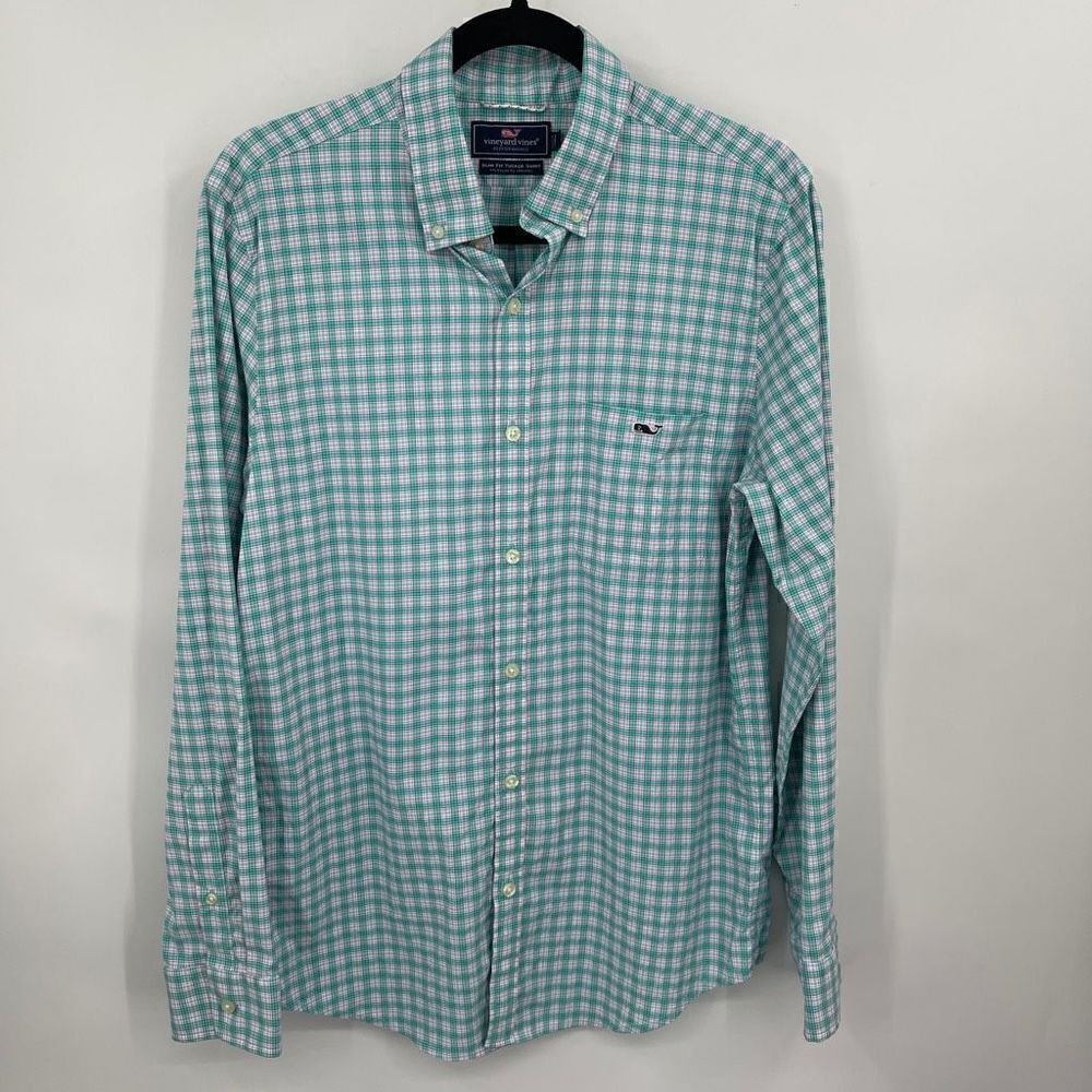 Vineyard Vines Button-Down Long Sleeve Plaid Slim Fit Tucker Shirt Size S